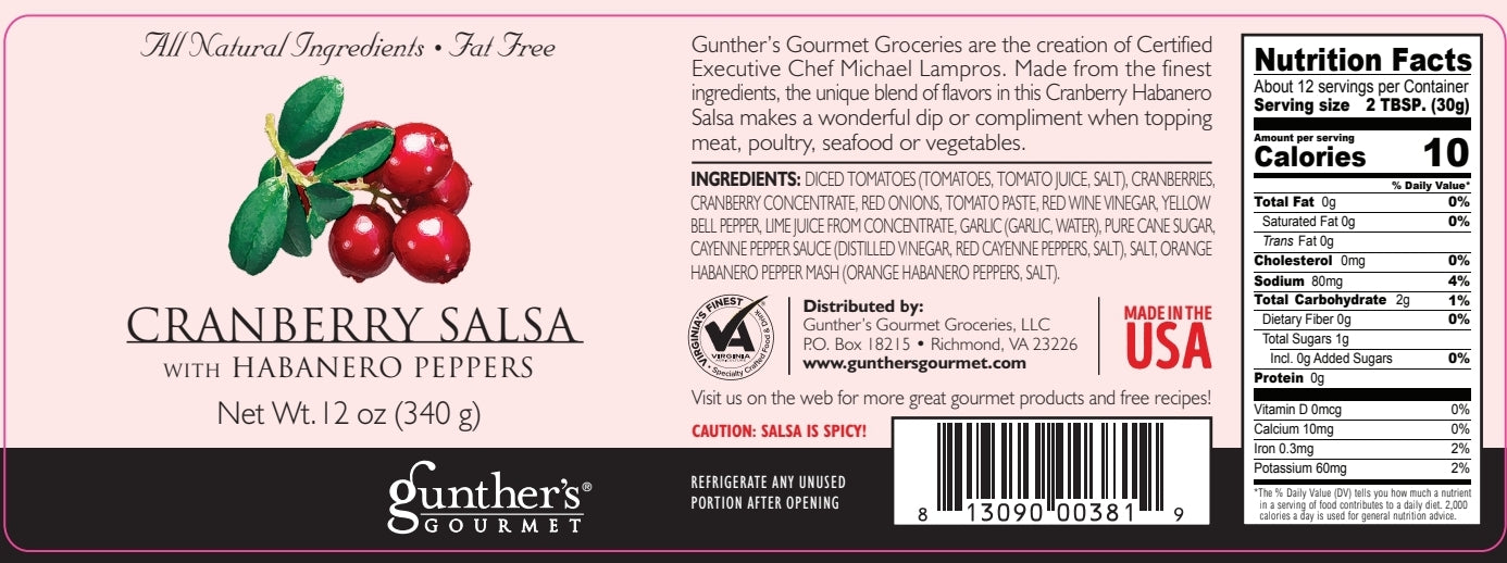 Cranberry Salsa with Habanero Peppers