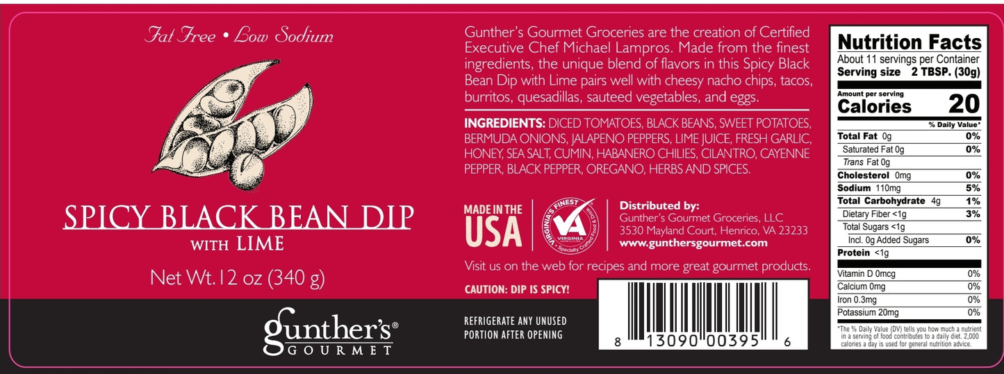 Spicy Black Bean Dip with Lime